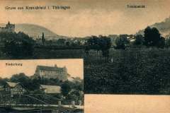 Gruss aus Kranichfeld i. Thüringen, Totalansicht, Niederburg - Wilhelm Meyer, Neukölln